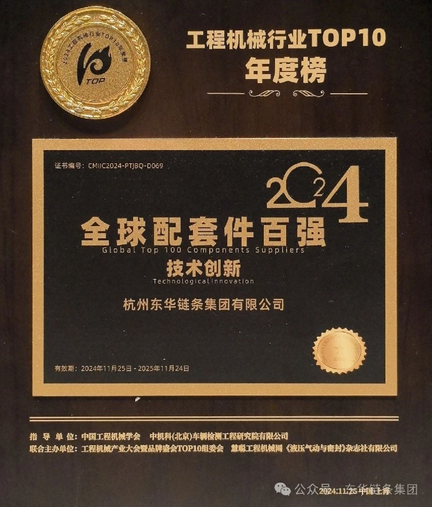 2024工程機械行業(yè)TOP10全球配套件百強技術(shù)創(chuàng)新獎